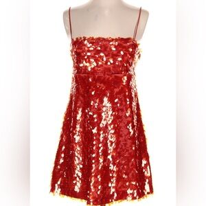 Zara Women’s dress.  Sequins.  Size XS.  Red/ burnt orange color. Homecoming